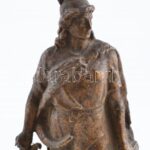 Jelzés nélkül: Szent Roland. Spiáter, fatalapzaton, kopott, m: 26 cm - Image 2