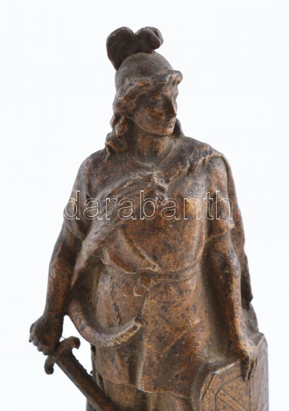 Jelzés nélkül: Szent Roland. Spiáter, fatalapzaton, kopott, m: 26 cm - Image 2