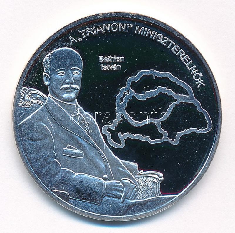 DN 'Nemzetünk nagyjai - Bethlen István' kétoldalas Ag emlékérem tanúsítvánnyal (15g/0,333/35mm) T:PP