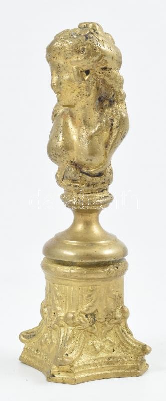 Jelzés nélkül: Női büszt. Réz, kopott, m: 12,5 cm - Image 2