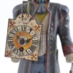 Antik figurális óra, mechanikus szerkezettel, kopásnyomokkal, működik, m: 37 cm - Image 2