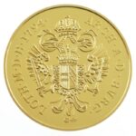 DN 'Magyar aranypénzek utánveretben - II. Ferenc dukát' aranyozott Ag emlékérem kapszulában, tanúsítvánnyal (5,5g/0.333/25mm) T:PP