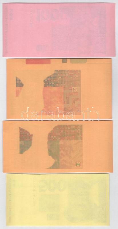 Horvátország 1993. 5K-1000K (9xklf) előlapi próbanyomatok T:I,I- hullámos papír Croatia 1993. 5 Kuna - 1000 Kuna (9xdiff) obverse trial prints C:UNC,AU wavy paper - Image 4