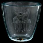 Strömberg's svéd design váza, gravírozott felirattal, hibátlan, etikettel jelzett, m: 16,5 cm