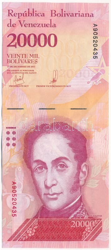 Venezuela 2017. 20.000B 'A 90520435' T:II Venezuela 2017. 20.000 Bolívares 'A 90520435' C:XF Krause P#99
