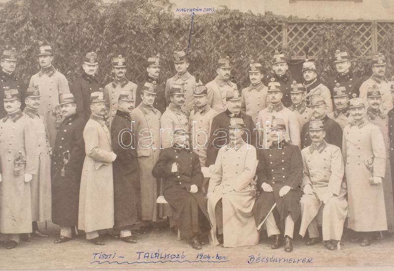 1904 Tiszti találkozó k.u.k. katonáknak Bécsújhelyen nagy méretű fotó kartonra kasírozva 46x18 cm - Image 2