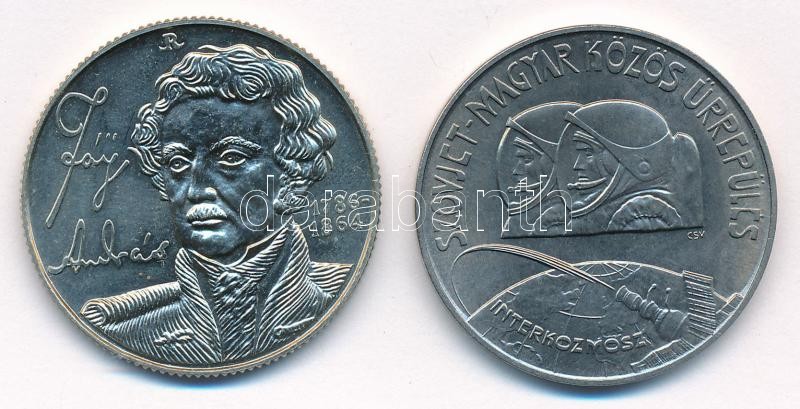 1986. 100Ft alpakka 'Fáy András' + 1980. 100Ft Ni 'Szovjet-magyar közös űrrepülés' T:1,1- Adamo EM96, EM61