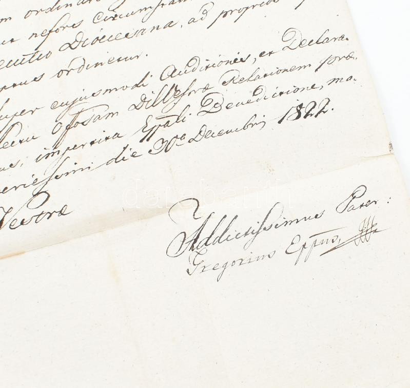 1822 Tarkovics Gergely, az első eperjesi püspök aláírt hivatalos levele - Image 2