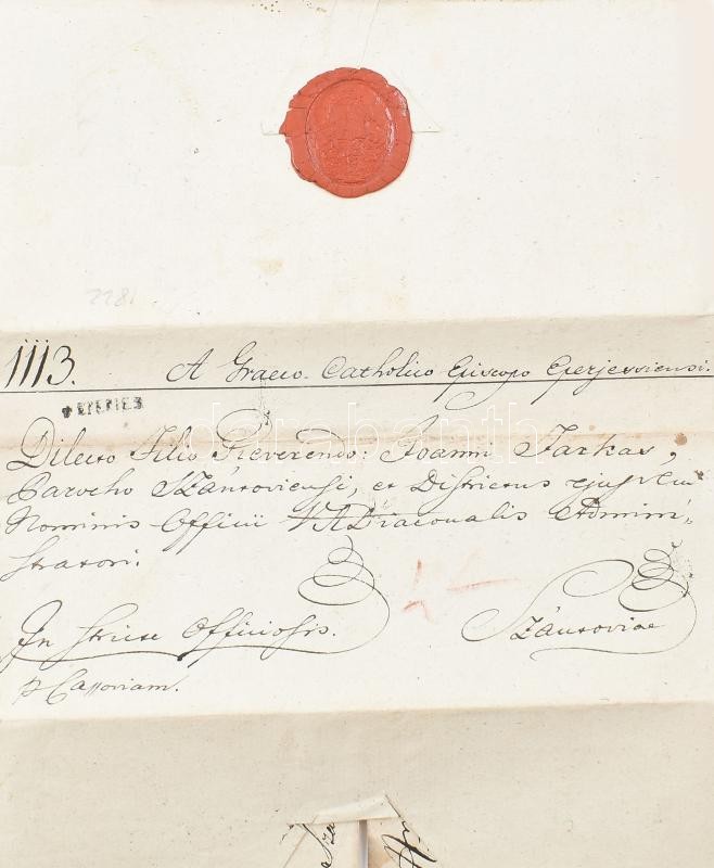 1822 Tarkovics Gergely, az első eperjesi püspök aláírt hivatalos levele - Image 3