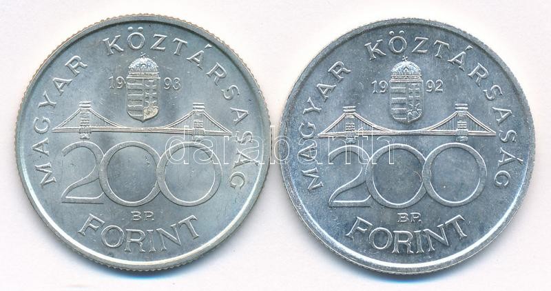 1992-1993. 200Ft Ag 'MNB' (2xklf) T:1- Adamo F13 - Image 2