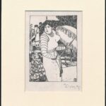 Tichy Gyula (1879-1920): Akt, nyomat utólagos jelzéssel, paszpartuban, 12×8 cm