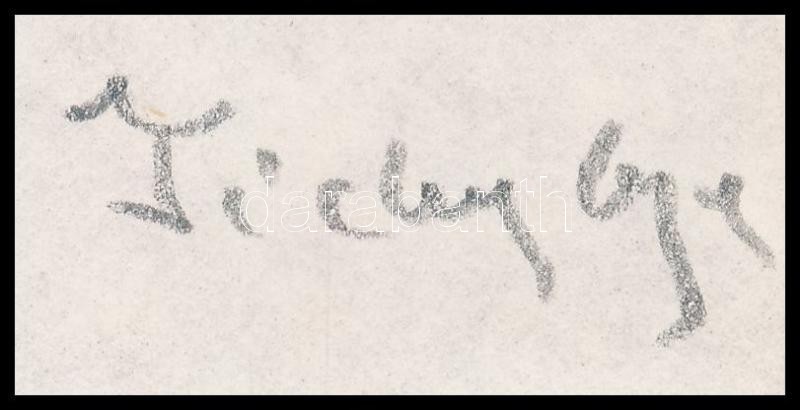 Tichy Gyula (1879-1920): Akt, nyomat utólagos jelzéssel, paszpartuban, 12×8 cm - Image 2