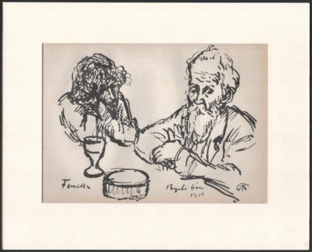 Rippl-Rónai József (1861-1927): Fenella és Rippl bácsi. Cinkográfia, papír, jelzett a cinkográfián, paszpartuban, 16x22 cm