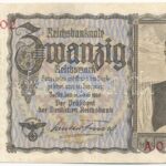 Német Harmadik Birodalom 1939. 20M 'A 07231102' T:III folt German Third Reich 1939. 20 Mark 'A 07231102' C:F spot Krause P#5A