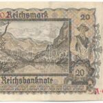 Német Harmadik Birodalom 1939. 20M 'A 07231102' T:III folt German Third Reich 1939. 20 Mark 'A 07231102' C:F spot Krause P#5A - Image 2