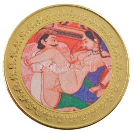 DN 'Kámaszutra - Kígyócsapda' aranyozott Cu multicolor érem, német nyelvű leírással, magyar tanúsítvánnyal T:1 ND 'Kamasutra - Die Schlangenfalle' gold plated multicolor Cu coin with German language description and Hungarian certificate
