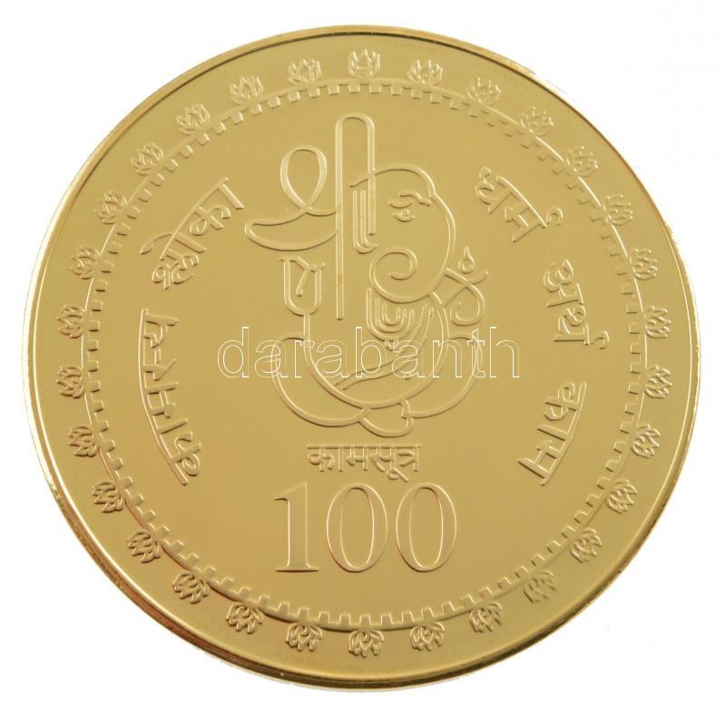 DN 'Kámaszutra - Tágra nyitott pozíció' aranyozott Cu multicolor érem, német nyelvű leírással, magyar tanúsítvánnyal T:1 ND 'Kamasutra - Die weit geöffnete Stellung' gold plated multicolor Cu coin with German language description and - Image 2