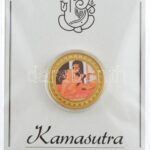 DN 'Kámaszutra - Tágra nyitott pozíció' aranyozott Cu multicolor érem, német nyelvű leírással, magyar tanúsítvánnyal T:1 ND 'Kamasutra - Die weit geöffnete Stellung' gold plated multicolor Cu coin with German language description and - Image 3
