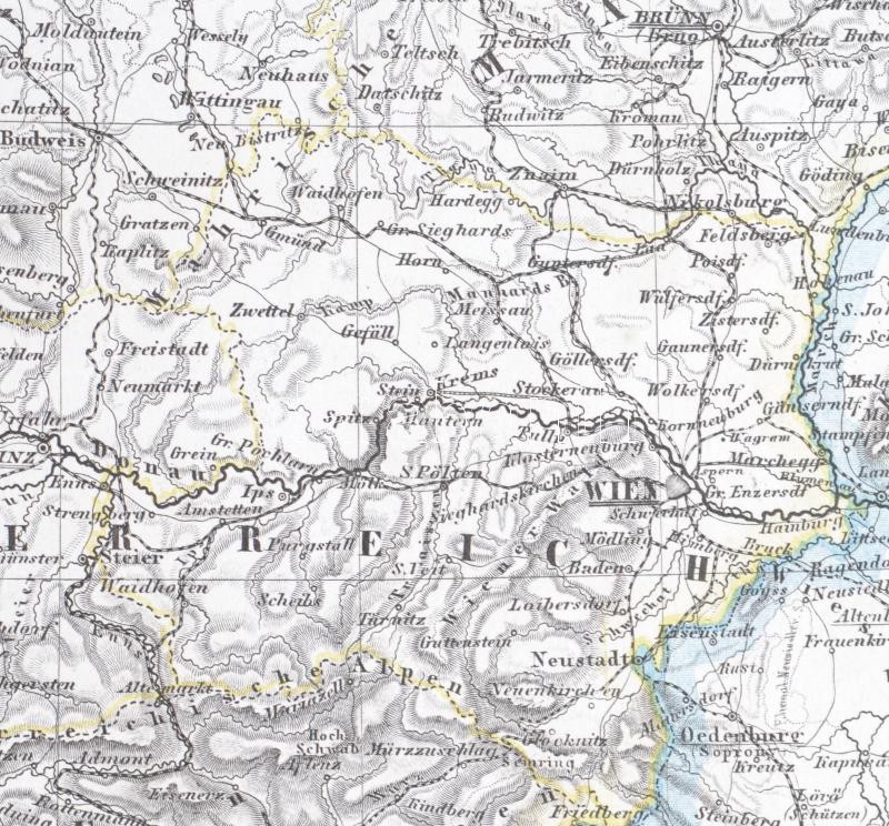 cca 1860-1870 Oesterreichisch-Ungarische Monarchie. Weimar, Geographisches Institut, vászonra kasírozva, 46x68 cm - Image 3