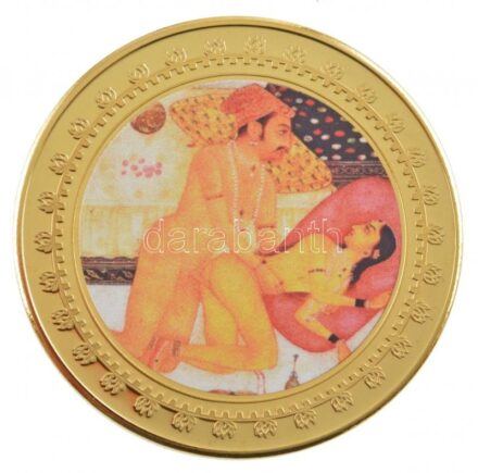 DN 'Kámaszutra - Mandarin kacsa' aranyozott Cu multicolor érem, német nyelvű leírással, magyar tanúsítvánnyal T:1 ND 'Kamasutra - Mandarin-Enten' gold plated multicolor Cu coin with German language description and Hungarian certificate