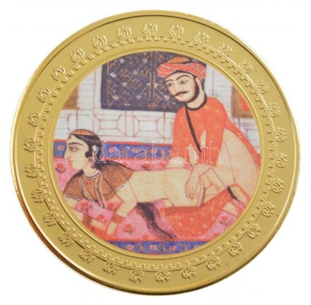 DN 'Kámaszutra - Jádekötelék' aranyozott Cu multicolor érem, német nyelvű leírással, magyar tanúsítvánnyal T:1 ND 'Kamasutra - Jadeverbindung' gold plated multicolor Cu coin with German language description and Hungarian certificate