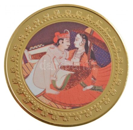 DN 'Kámaszutra - Kitörő ló' aranyozott Cu multicolor érem, német nyelvű leírással, magyar tanúsítvánnyal T:1 ND 'Kamasutra - Ausschlagendes Pferd' gold plated multicolor Cu coin with German language description and Hungarian