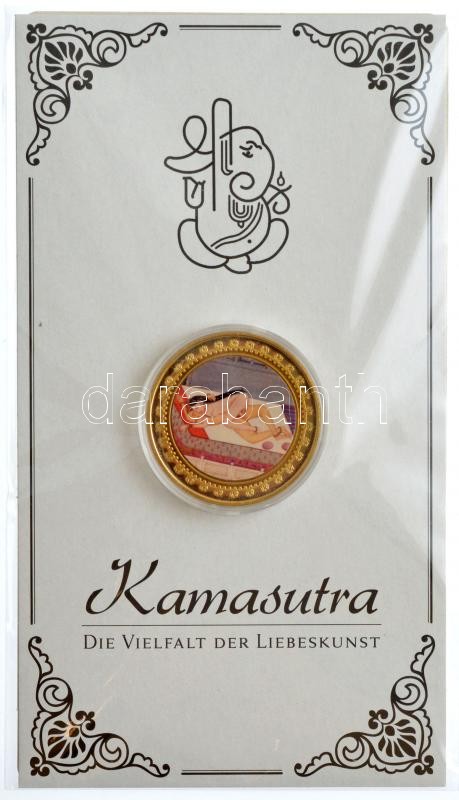 DN 'Kámaszutra - Hal' aranyozott Cu multicolor érem, német nyelvű leírással, magyar tanúsítvánnyal T:1 ND 'Kamasutra - Der Fisch' gold plated multicolor Cu coin with German language description and Hungarian certificate C:UNC - Image 3