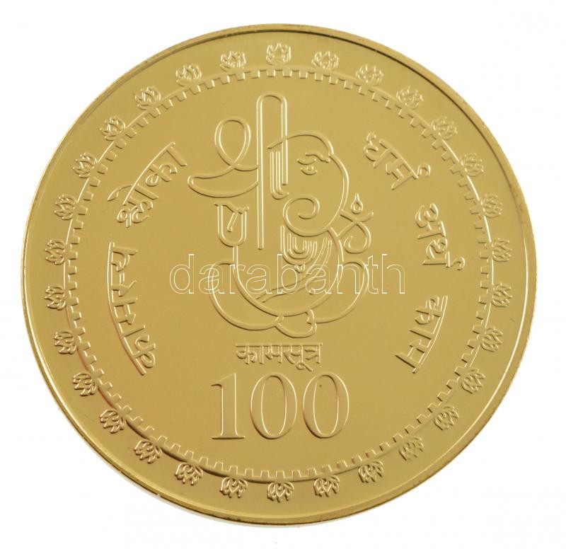 DN 'Kámaszutra - Lótuszállás' aranyozott Cu multicolor érem, német nyelvű leírással T:1 ND 'Kamasutra - Die Lotosstellung' gold plated multicolor Cu coin with German language description C:UNC - Image 2