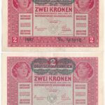 1917. 2K (2x) zöld 'DEUTSCHÖSTERREICH' felülbélyegzéssel T:III szép papír Adamo K6
