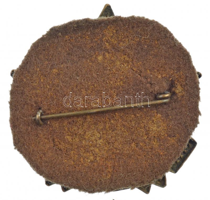 1955. 'Díszszemle 1945-1955 április 4.' zománcozott bronz jelvény (~41mm) T:2 zománchiba - Image 2
