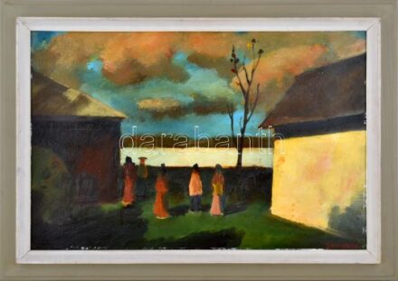 id. Benedek Jenő (1906-1987): Felhőség. Olaj, farost, jelzett, keretben, 38x58 cm