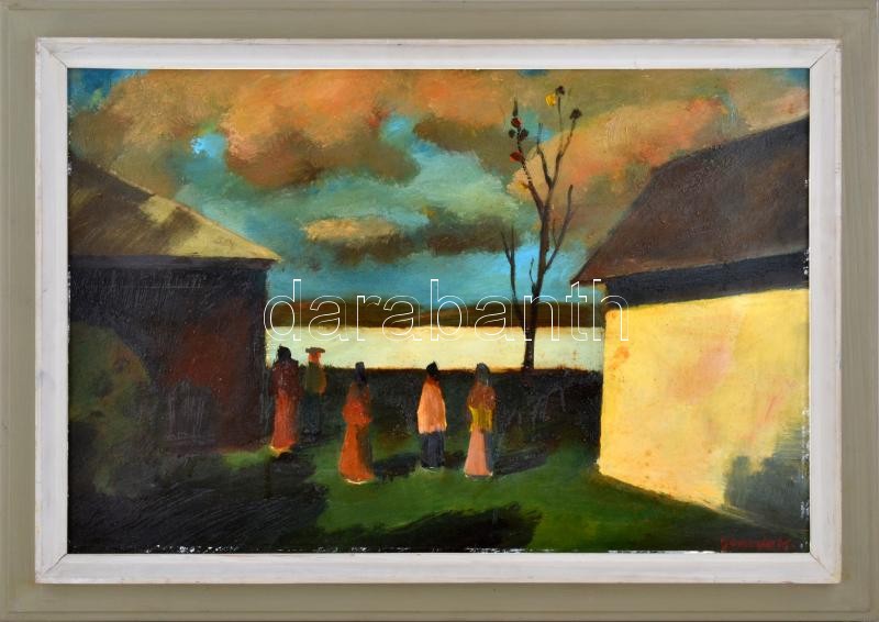 id. Benedek Jenő (1906-1987): Felhőség. Olaj, farost, jelzett, keretben, 38x58 cm