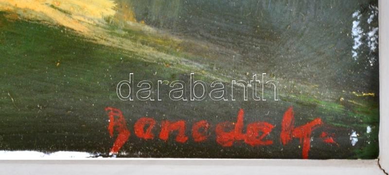 id. Benedek Jenő (1906-1987): Felhőség. Olaj, farost, jelzett, keretben, 38x58 cm - Image 2