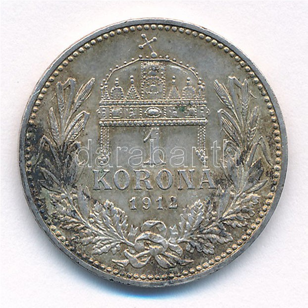 1912KB 1K Ag 'Ferenc József' T:1-,2 patina Adamo K5.1 - Image 2