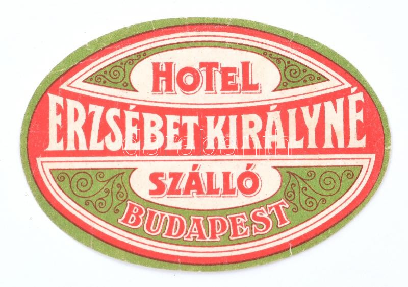 Erzsébet királyné hotelcímke 8x6 cm