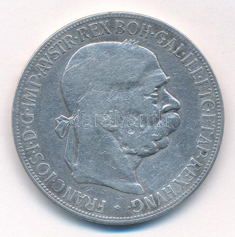 Ausztria 1900. 5K Ag 'Ferenc József' T:2-,3 kis patina Austria 1900. 5 Corona Ag 'Franz Joseph' C:VF,F small patina Krause KM#2807