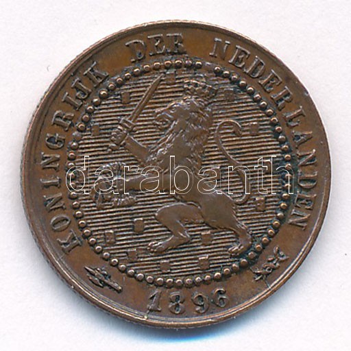 Hollandia 1896. 1c bronz 'I. Vilma' T:2 patina Netherlands 1896. 1 Cent bronze 'Wilhelmina' C:XF patina Krause KM#107