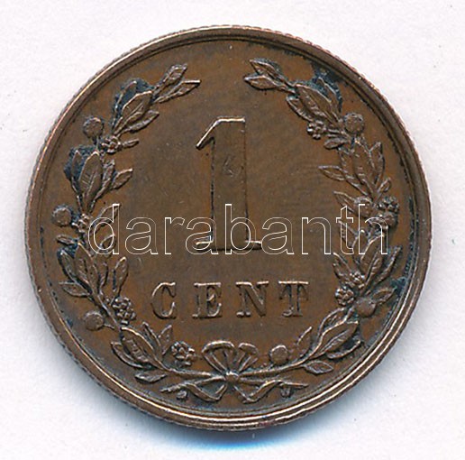 Hollandia 1896. 1c bronz 'I. Vilma' T:2 patina Netherlands 1896. 1 Cent bronze 'Wilhelmina' C:XF patina Krause KM#107 - Image 2