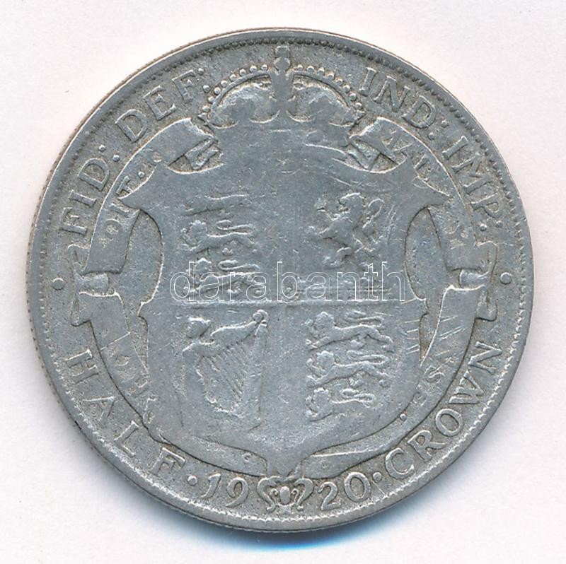 Nagy-Britannia 1920. 1/2C Ag 'V. György' T:3 Great Britain 1920. 1/2 Crown Ag 'George V' C:F Krause KM# 818.1a - Image 2