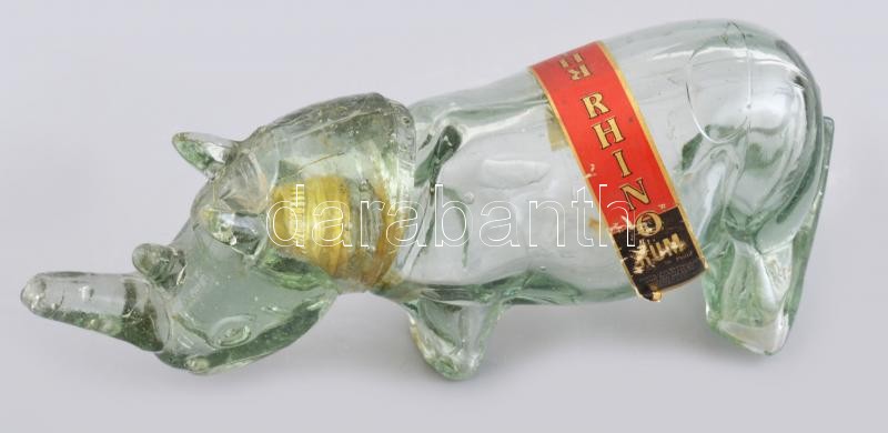 Orrszarvú formájú kenyai rumos üveg. Formába préselt 25 cm