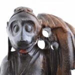 Hanumán hindu isten, faragott zsírkő, jelzés nélkül, kopásokkal, m: 18 cm - Image 2