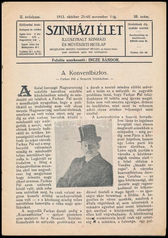 1913 A Színházi Élet II. évfolyamának 35. száma, 32p - Image 2