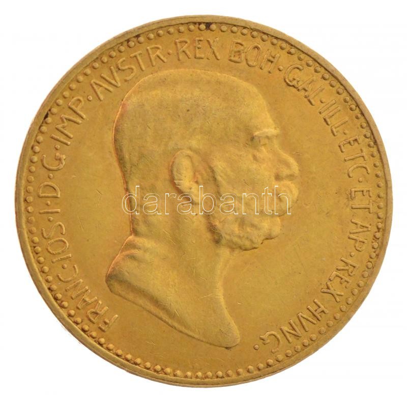 Ausztria 1908. 10K Au 'Ferenc József uralkodásának 60 éves jubileuma' (3,37g/0.900) T:1- kis ph Austria 1908. 10 Corona Au 'Franz Joseph - 60th Anniversary of Reign' (3.37g/0.900) C:AU small edge error Krause KM#2810 - Image 2