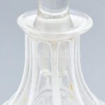 Biedermeier cseh likőrös üveg, több rétegű, csiszolt, kopásnyomokkal, pótolt dugóval, m: 23 cm - Image 3