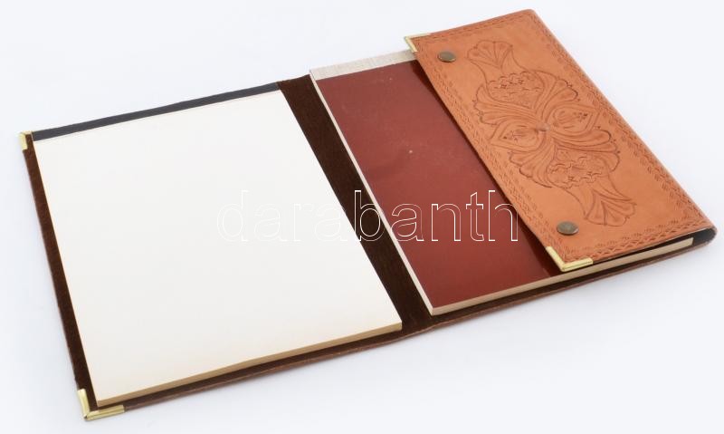 Bőrdíszműves notesz, jegyzettömb tartó, jegyzettömbbel 30x25 cm - Image 2