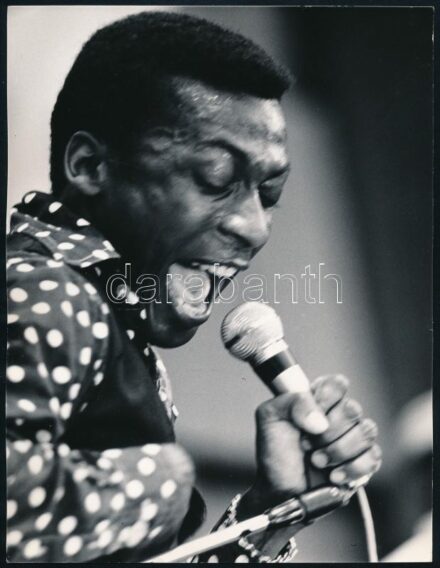 Csák Miklós (1933-2013): Énekes, hátoldalon feliratozott fotó, 24×18,5 cm