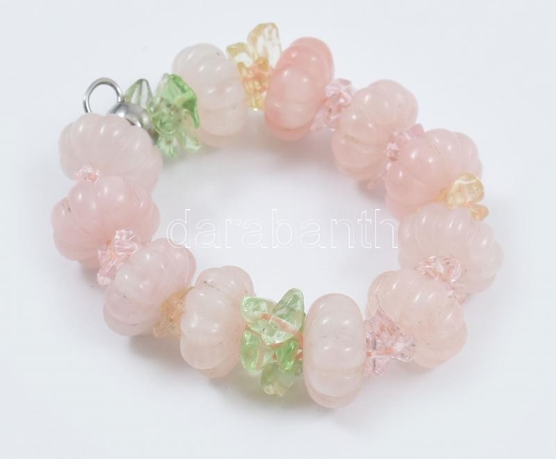 Rózsakvarcos gumis karkötő.