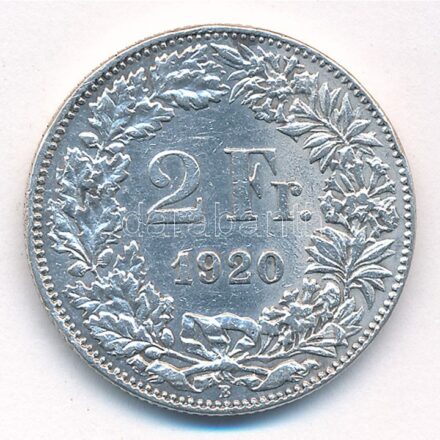 Svájc 1920. 2Fr Ag T:2- patina, ph, karc Switzerland 1920. 2 Francs Ag C:VF patina, edge error, scratch Krause KM#21