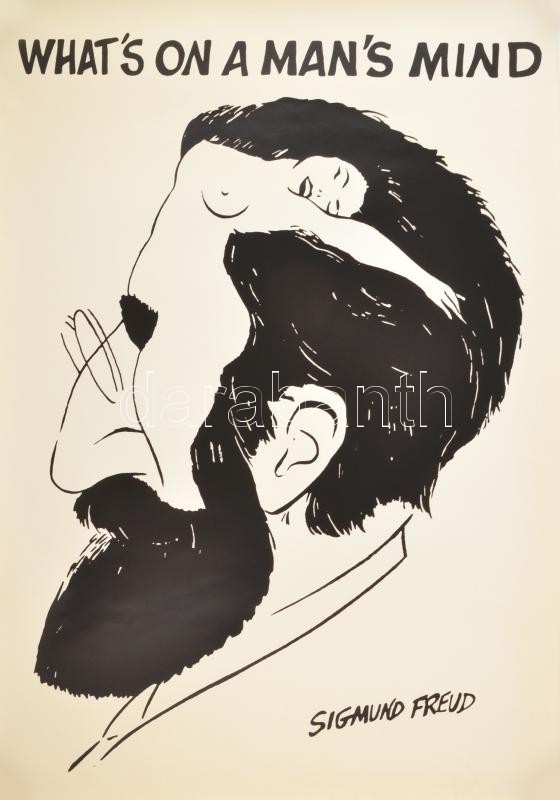 What's on a man's mind - Sigmund Freud plakát, kis szakadással, 100×70 cm
