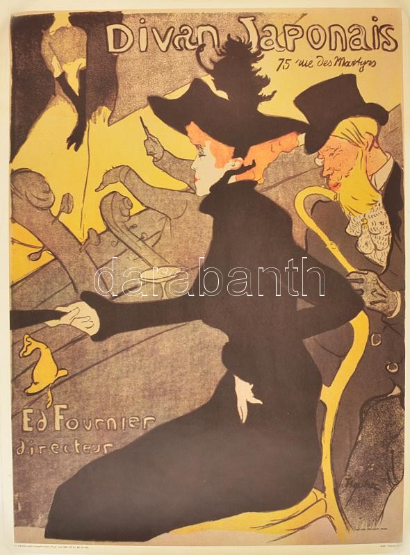 1980 Divan Japonais plakát, kis gyűrődésekkel, szakadással, 100×70 cm - Image 2